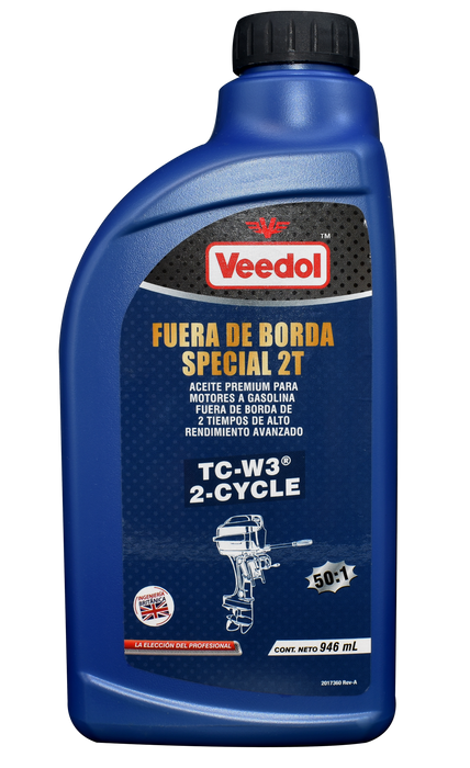 ACEITE VEEDOL ESPECIAL 2 TIEMPOS FUERA DE BORDA CAJA 12 PZAS.